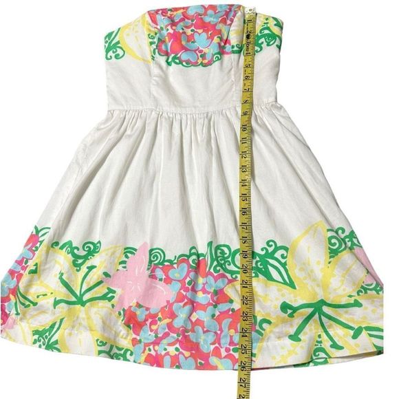 Lilly Pulitzer Lottie Women's Multicolor Strapless Floral Dress Size 0 - Picture 13 of 14